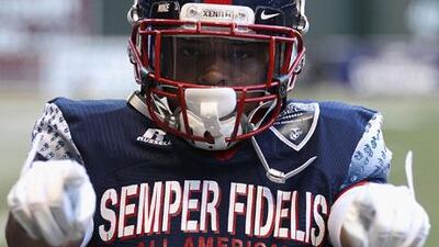 Justin Combs, son of Sean Combs (better known as P Diddy), was recruited by only four universities to play football. Though not considered a top recruit he did play in the Semper Fidelis All-American Bowl for the East Team on January 3, 2012.
