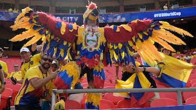 An Ecuadorian fan hopes his side can soar into the knockout phase, before a match with Curacao in Kansas City. AFP
