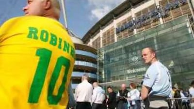 Manchester City fans welcomed record-signing Robinho to the City of Manchester Stadium yesterday. The Brazilian scored on debut, but was unable to prevent the club from slipping to a 3-1 defeat.