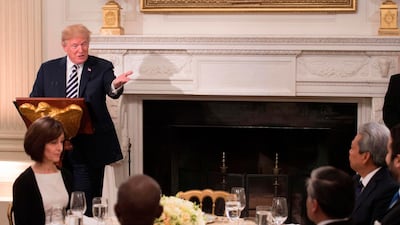 US President Donald Trump at the White House iftar. / Jim Watson / AFP