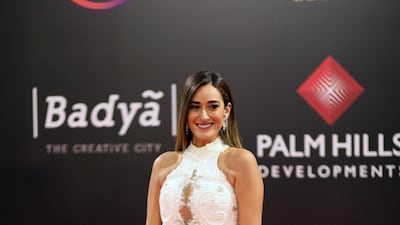 Egyptian Actress Amina Khalil arrives on the red carpet to attend the closing ceremony. Photo / EPA