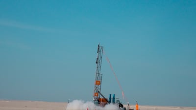 It is the first time a hybrid rocket with a UAE-designed, tested and operated propulsion system has flown. Photo: Technology Innovation Institute