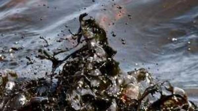 Black waves of oil in the Gulf of Mexico.