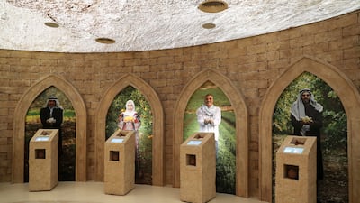 Visitors will learn about Palestine's deep history and ancient buildings as they take an lift ride that simulates rising high above the bustling streets of Jerusalem. Pawan Singh / The National