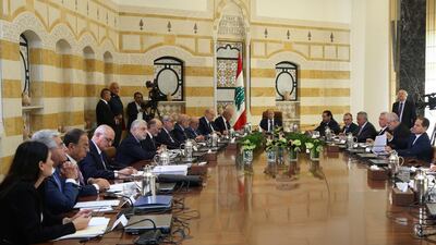 The Lebanese cabinet met on Monday in Baabda with a view to finding solultions to the country's economic crisis. AP