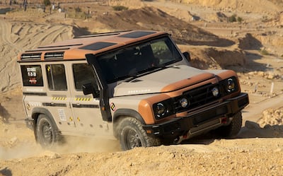 A prototype Ineos Grenadier tackling desert sands. Photo: Ineos