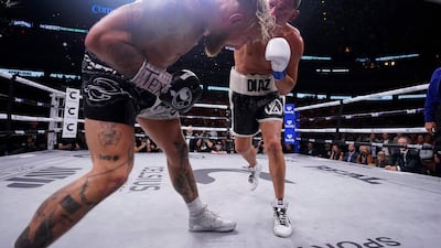 Nate Diaz during his fight with Jake Paul. AFP