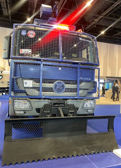 The riot-control vehicle can also emit tear gas. Victor Besa / The National
