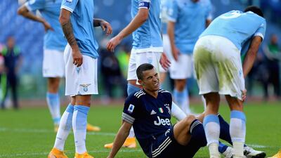 Juventus attacker Cristiano Ronaldo after picking up an injury in the second half of their 1-1 Serie A draw against Lazio at the Stadio Olympico in Rome, on Sunday, November 8. Getty