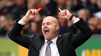 Burnley manager Sean Dyche during the match. Reuters