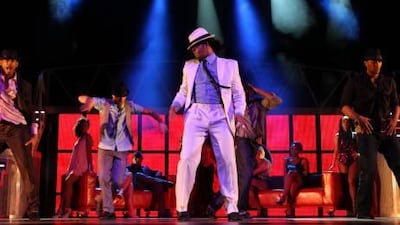 Thriller LIVE performs at the Marina Bay Sands Grand Theatre in Singapore, yesterday. The worldwide tour arrives at the 5,000-capacity FLASH Forum on Yas Island next month.