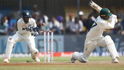 Nathan Lyon of Australia is bowled by India spinner Ravichandran Ashwin for five. Getty