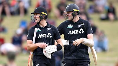 Mitchell Hay, left, missed a century by just one run at Seddon Park. Getty Images