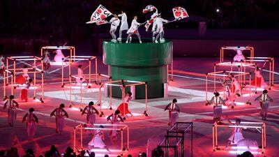 Dancers perform at the ‘Love Sport Tokyo 2020’ segment during the closing ceremony. Pascal Le Segretain / Getty Images