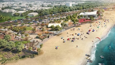 A rendering of the Khor Fakkan beach development. Courtesy Sharjah Investment and Development Authority
