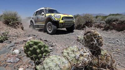Nani Roma won the third stage of the Dakar Rally with a time of 2 hrs, 58 min, 52 sec on Tuesday. Jean-Paul Pelissier / Reuters