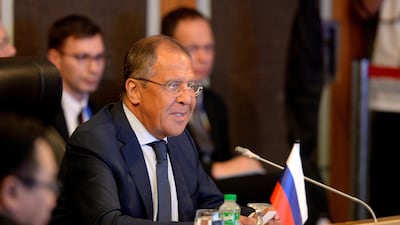 Russian foreign minister Sergei Lavrov speaks at the Asean-US ministerial meeting during the South-East Asian bloc's 50th regional security forum in Manila, Philippines on August 6, 2017. Noel Celis / Reuters