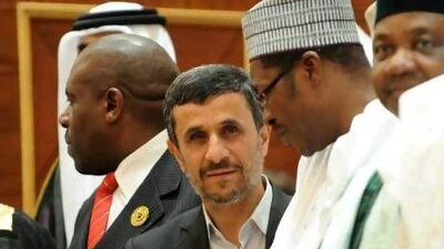 Iranian President Mahmoud Ahmadinejad (centre) at the summit of the Islamic Conference Organisation in Mecca, Saudi Arabia this week.