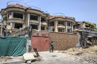 The building of Counterpart International two weeks after its attack in Kabul. The outside wall has already been rebuilt, the building is destroyed. Stefanie Glinski / The National