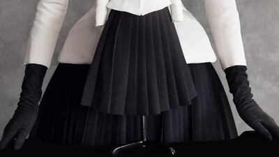 The original Bar Suit with a scaled-down replica. Photo by Patrick Demarchelier