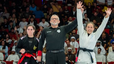 Lillian Marchand celebrates her win over Tamara Toros. Photo: UAEJJF