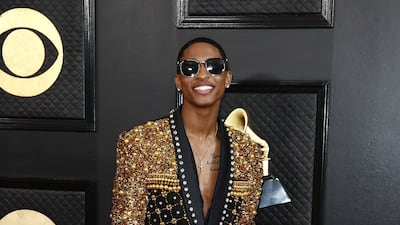 Myles Frost in an embellished blazer. EPA