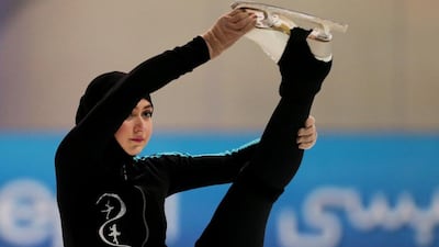 At first it was a hobby. Now Emirati figure skater Zahra Lari, 18, trains at Zayed Sports City ice rink twice a day, six days a week. Christopher Pike / The National