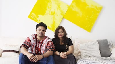 Artists Ashwin Pillai and Archana RD; Dwelling by B’lu; and Every Line is a Moving Dot, a joint work. Christopher Pike / The National