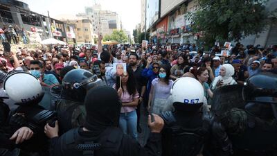 Palestinian activists protest against the Palestinian president Mahmoud Abbas following the death of human rights activist. EPA