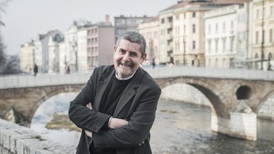 Journalist and author Kevin Sullivan at the Latin Bridge (Princip Bridge), Sarajevo. in 2014. Courtesy Sulejman Omerbasic