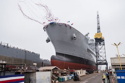 The USNS Harvey Milk was launched in San Diego in 2021. AFP
