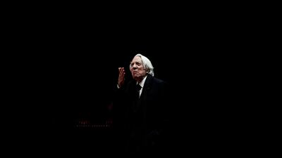 US actor Donald Sutherland blows a kiss as he arrives for the opening ceremony of the 11th edition of the Lumiere Film Festival in Lyon, central eastern France. AFP