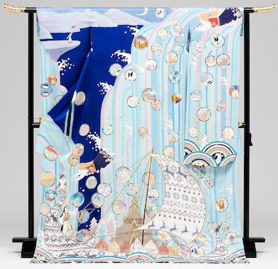 Norway kimono created by the Kimono Project in Japan to celebrate the Tokyo 2020 Olympic Games. Kimono Project