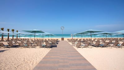The beach at Cove Dubai on Bluewaters Island.