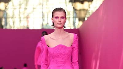 Valentino opted for only pink or black for autumn/winter 2022. Getty Images