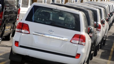 Brand new luxury Toyota vehicles imported from Japan are inspected at Manila port on June 11, 2008 following the arrival of 200 vehicles. Latest figures by the Philippine automotive manufacturers shows auto sales are up despite the political concerns, rising petroleum price and inflation. Car sales as of February increased 14.3 percent compared to January and February performances in 2007. AFP PHOTO/ROMEO GACAD / AFP PHOTO / ROMEO GACAD