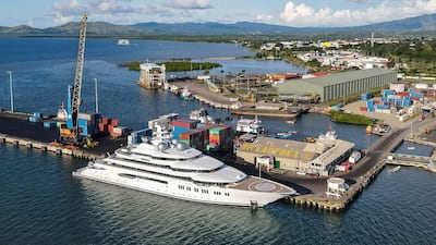 Fijian authorities on April 19 applied to block a superyacht reportedly owned by Russian oligarch Suleiman Kerimov from leaving its waters, as the US moved to seize it. Fiji Sun / AP