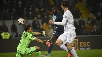 Moussa Marega scores to make it 2-1 against Vitoria Guimaraes. AFP