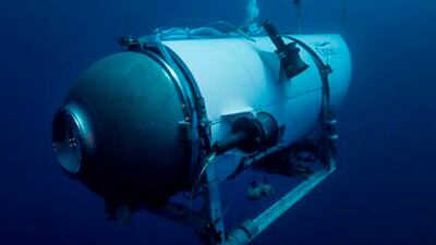 The Titan submersible was taking five people to view the wreck of the Titanic when it went missing. AP