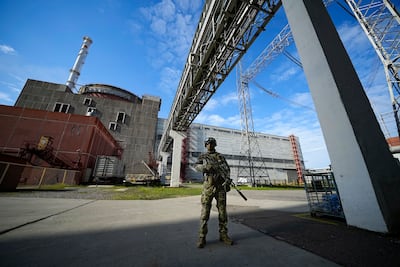 President Zelenskyy said "objects resembling explosives" were placed on the roof of the Zaporizhzhia plant by Russian forces. AP
