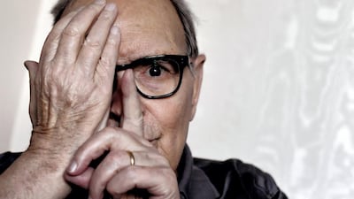 Italian composer Ennio Morricone poses during an interview in Rome on July 3, 2017. AFP