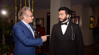 Tamer Hosny, right, plays Hossam Al Khedawi. Courtesy Traccs UAE
