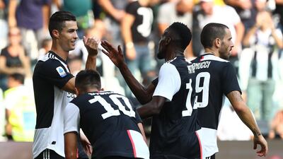 Cristiano Ronaldo celebrates his goal against SPAL at the Allianz Stadium. Getty