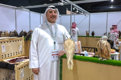 Fahad Masab has brought 50 falcons to Abu Dhabi for the annual show. Victor Besa / The National