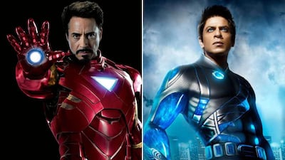 Twitter user @sufyc10 has suggested recasting Robert Downey Jr's Iron Man with Shah Rukh Khan in a Bollywood remake. Khan starred as a superhero Shekhar Subramaniam, or G.One, in 2011's 'Ra.One'.