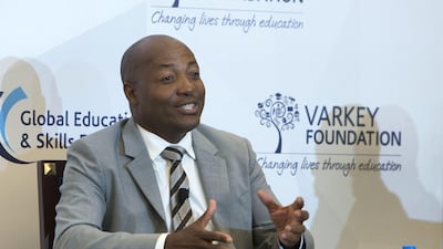 Brian Lara, former cricket star, says sports must be made a priority at schools, at the Global Education and Skills Forum on Sunday. Leslie Pableo for The National