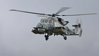 A Royal Navy Wildcat equipped with Martlet missiles that could soon be exported to Gulf states. AFP