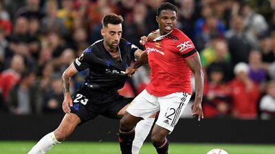 Tyrell Malacia 6: Heavily involved throughout in a match decided by a bizarre penalty decision. AFP