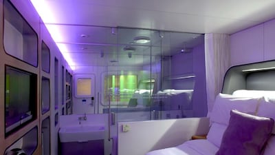 Above, a Yotel room at Gatwick airport in the UK. View Pictures / UIG via Getty Images