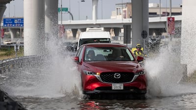 Rain in Dubai caused minor flooding along Sheikh Zayed Road. Antonie Robertson / The National